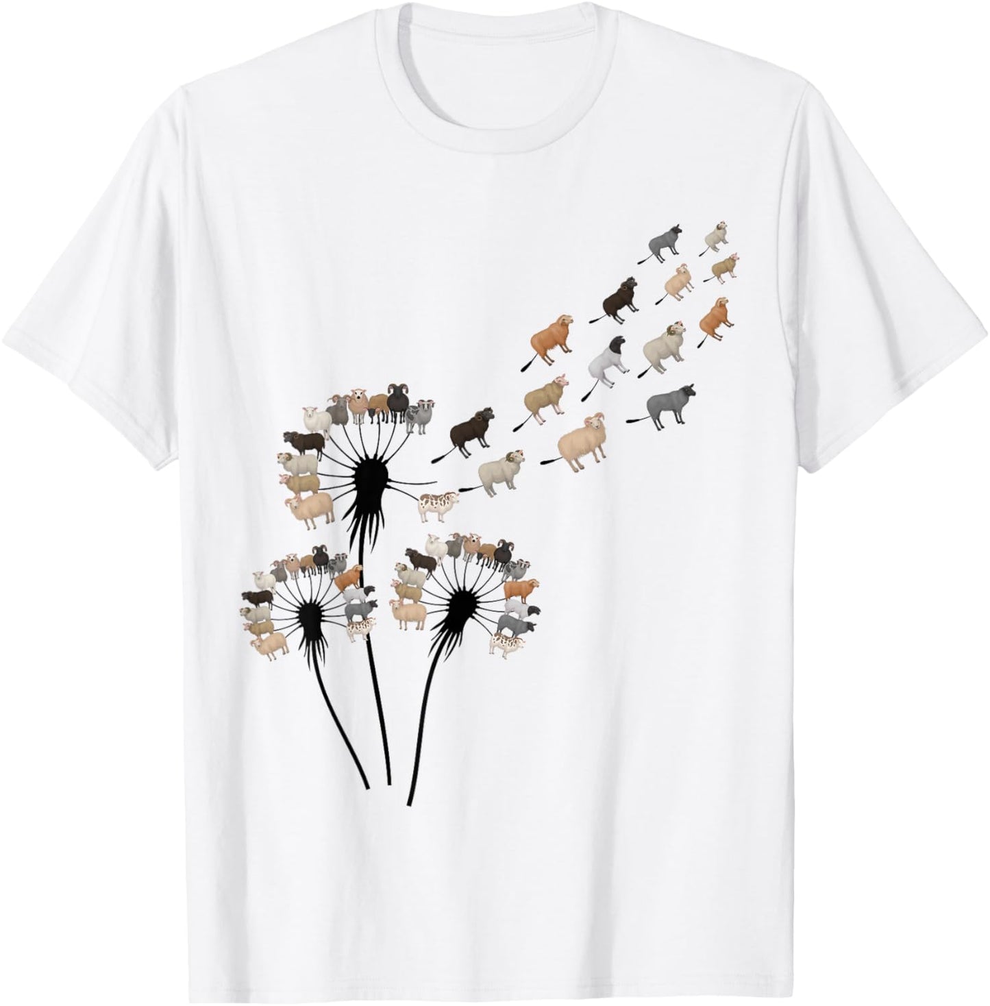 Dandelion Sheep Shirt for Sheep Lover | Sheep T-Shirt - T-Shirt | White