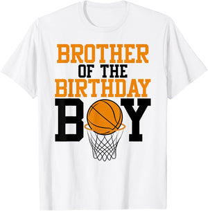 Brother Of The Birthday Boy Basketball Family Birthday T-Shirt - T-Shirt | White