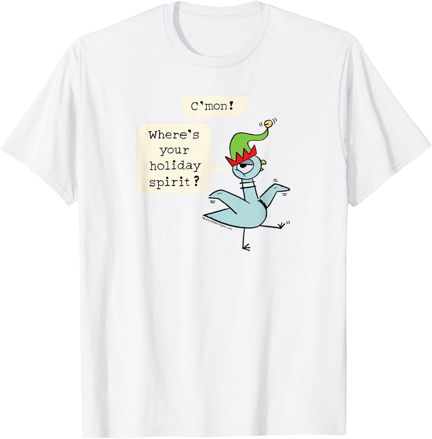 The Pigeon Holiday Spirit Christmas Pigeon T-Shirt - T-Shirt | White
