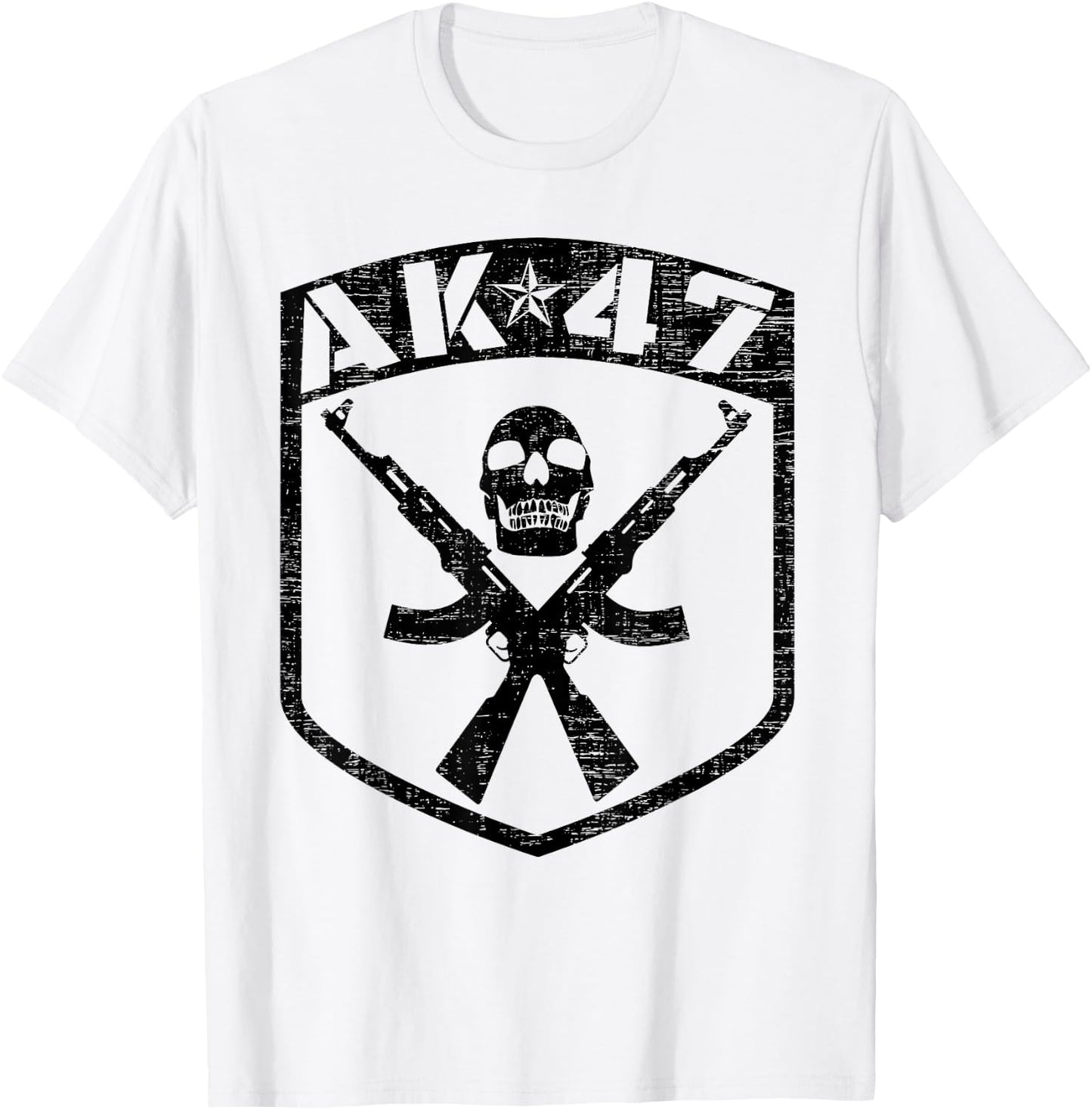Kalashnikov AK-47 Assault Rifle Skull T-Shirt - T-Shirt | White