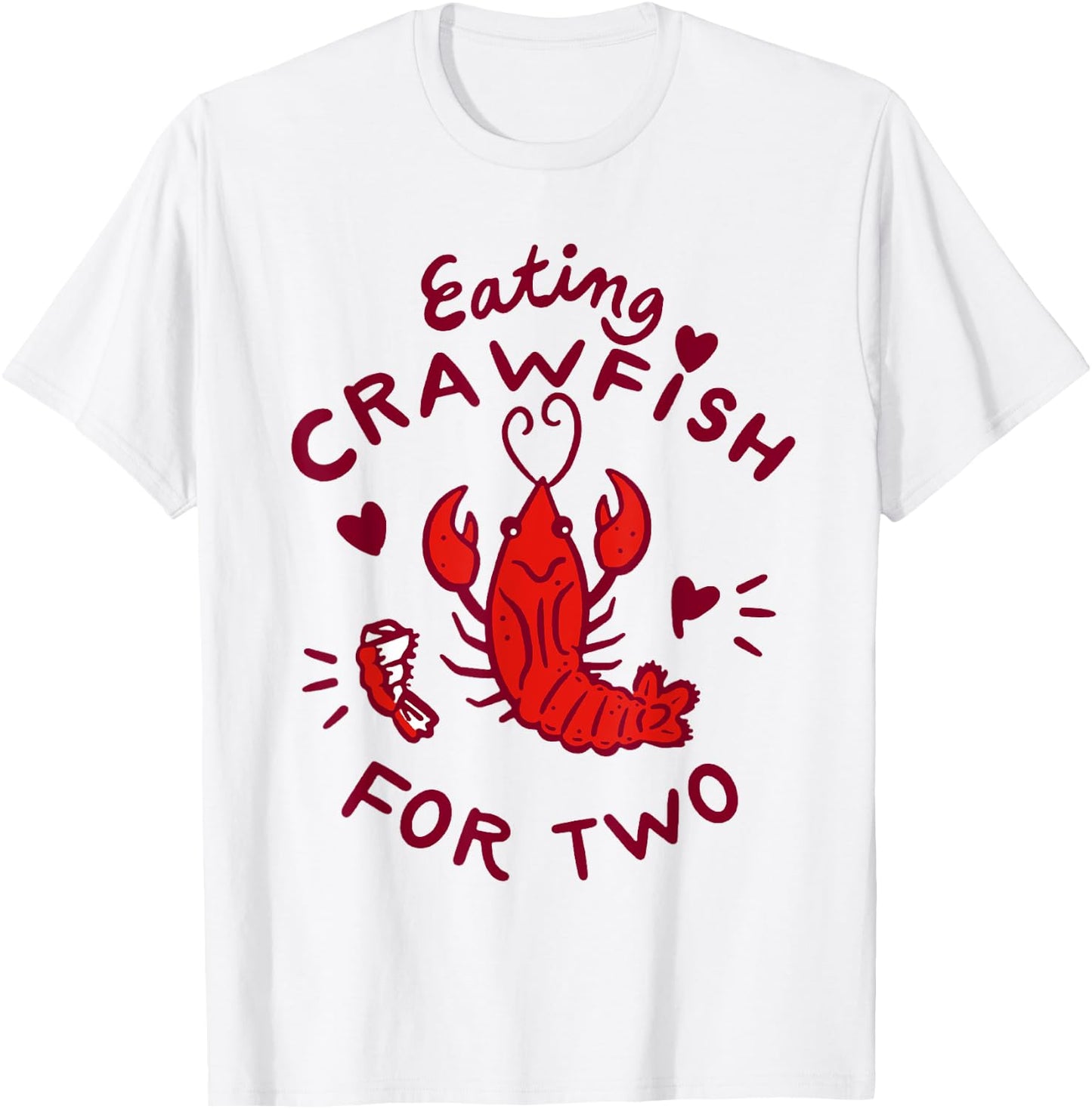 Eating Crawfish For Two Crawfish Boil Pregnancy Announcement T-Shirt - T-Shirt | White