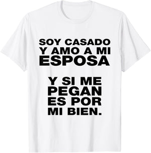 Casado y Mandilón Latino Dad Humor Rookie Husband Latinx T-Shirt - T-Shirt | White