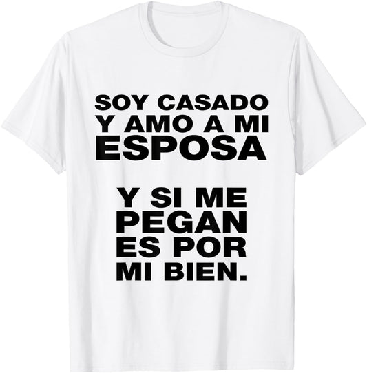 Casado y Mandilón Latino Dad Humor Rookie Husband Latinx T-Shirt - T-Shirt | White