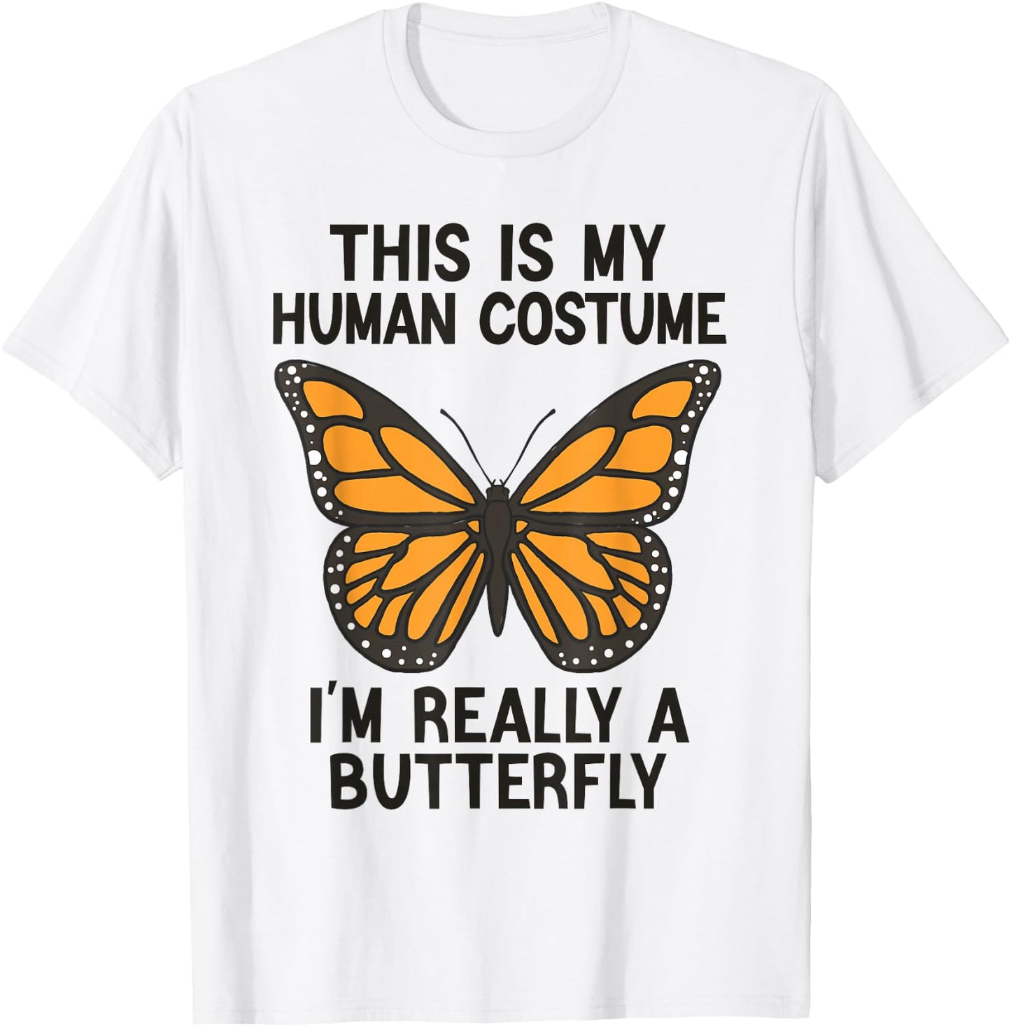 Simple Halloween Costumes Women - Funny Butterfly T-Shirt - T-Shirt | White
