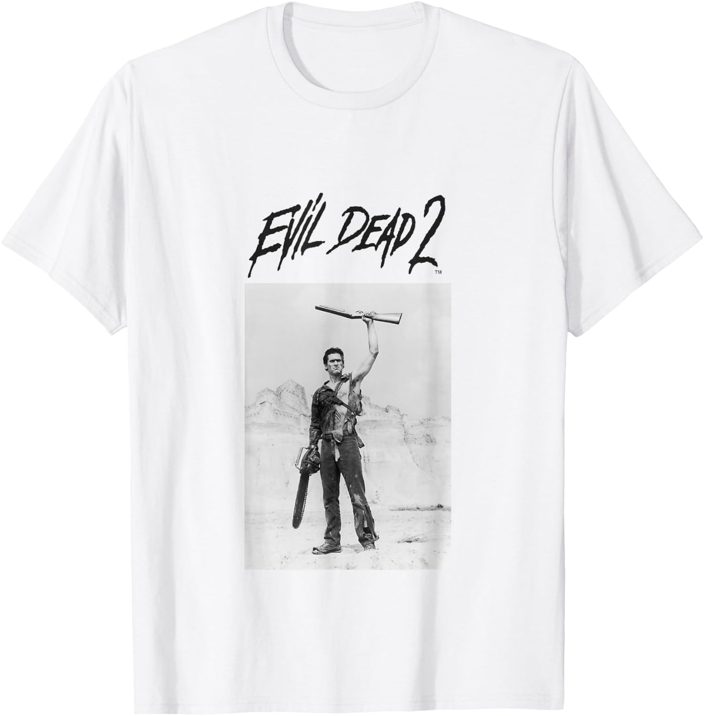 Evil Dead 2 Black Text Logo T-Shirt - T-Shirt | White