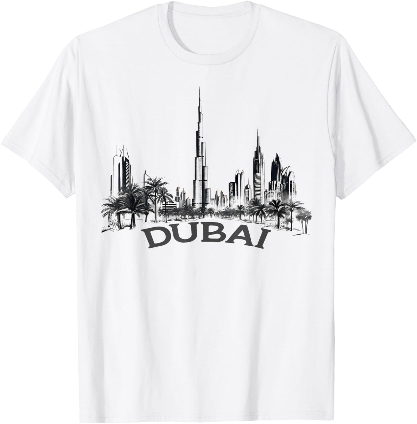 Dubai, United Arab Emirates Souvenir I Love Dubai Skyline T-Shirt - T-Shirt | White