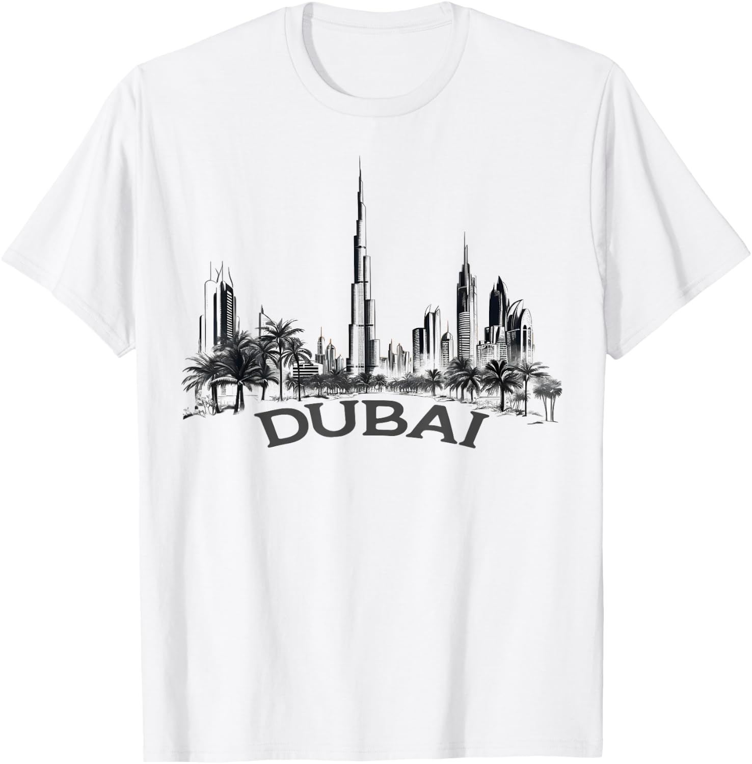 Dubai, United Arab Emirates Souvenir I Love Dubai Skyline T-Shirt - T-Shirt | White
