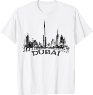 Dubai, United Arab Emirates Souvenir I Love Dubai Skyline T-Shirt - T-Shirt | White