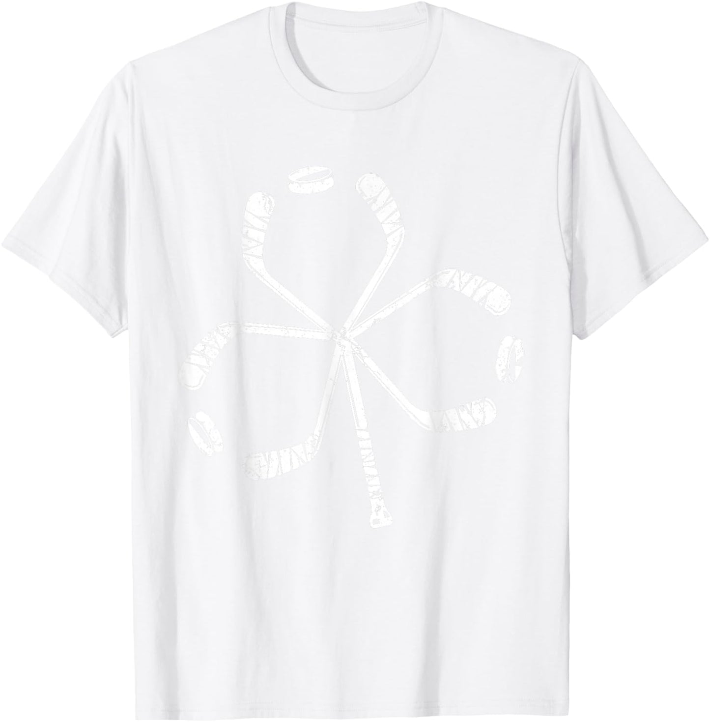 St Patricks Day Hockey Shamrock Vintage Stick Saint Paddy's T-Shirt - T-Shirt | White