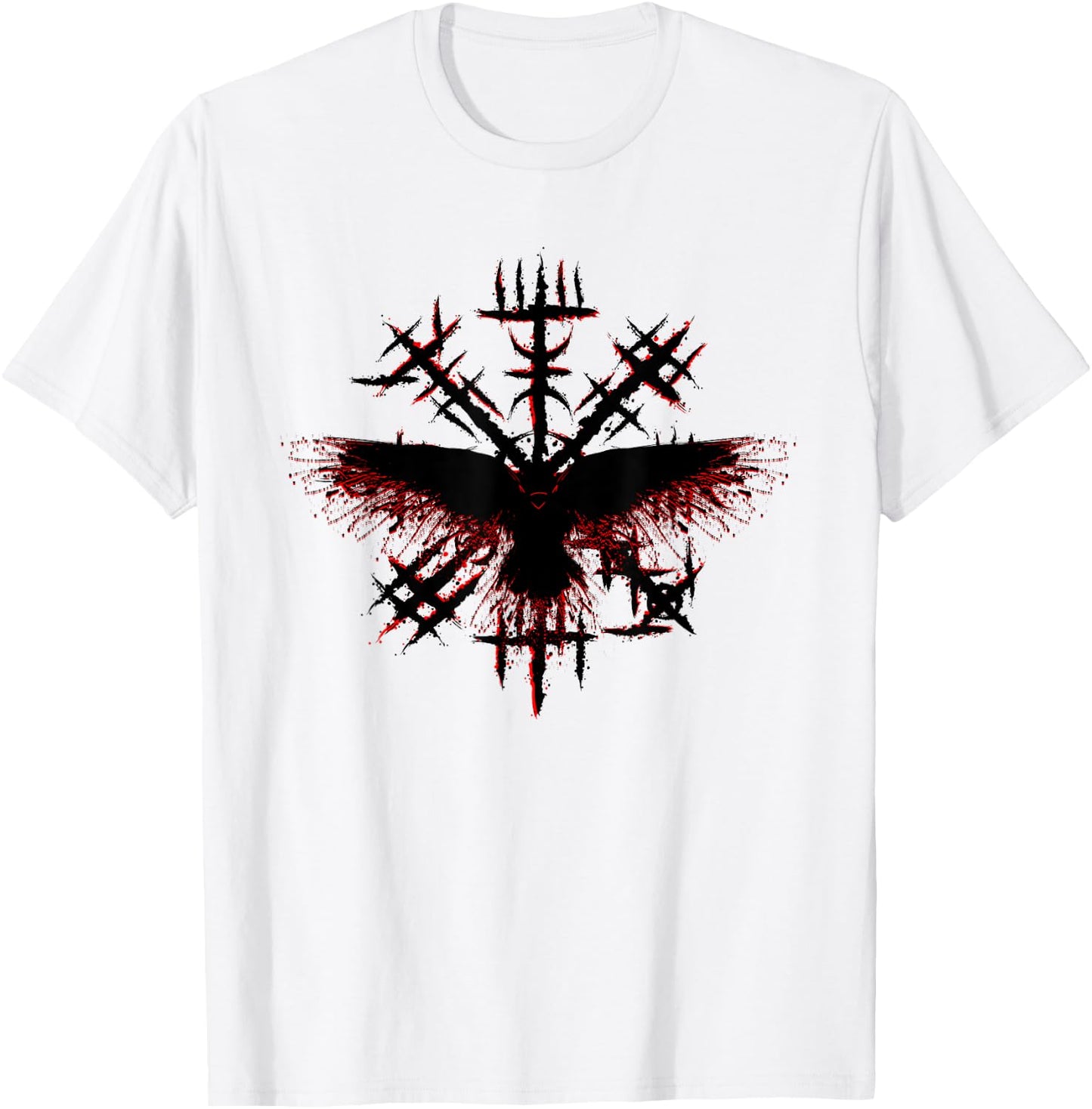 Blood Eagle / Blood Raven Norse Viking Rune T-Shirt - T-Shirt | White