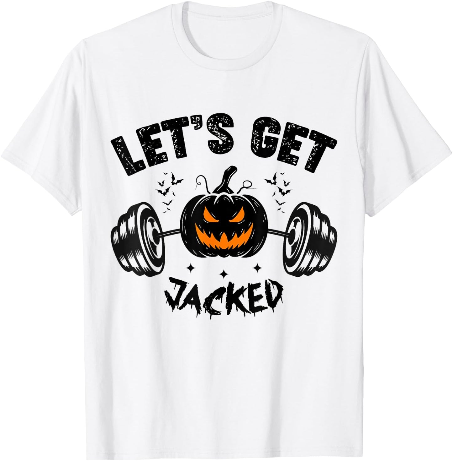 Funny Quote For Guy's Halloween Gym Training Pumpkin Holiday T-Shirt - T-Shirt | White