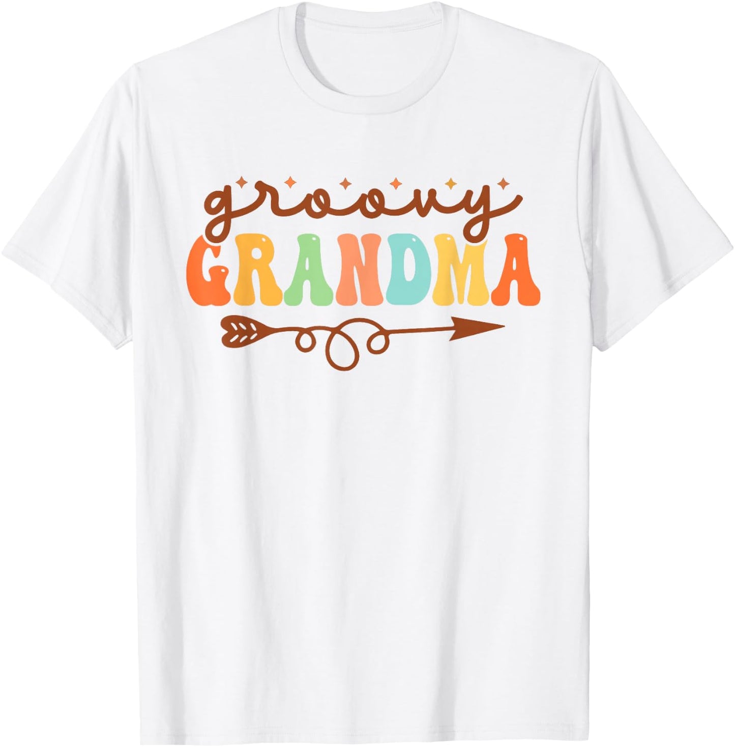 Groovy Grandma Retro Groovy Grandmother Family Matching T-Shirt - T-Shirt | White