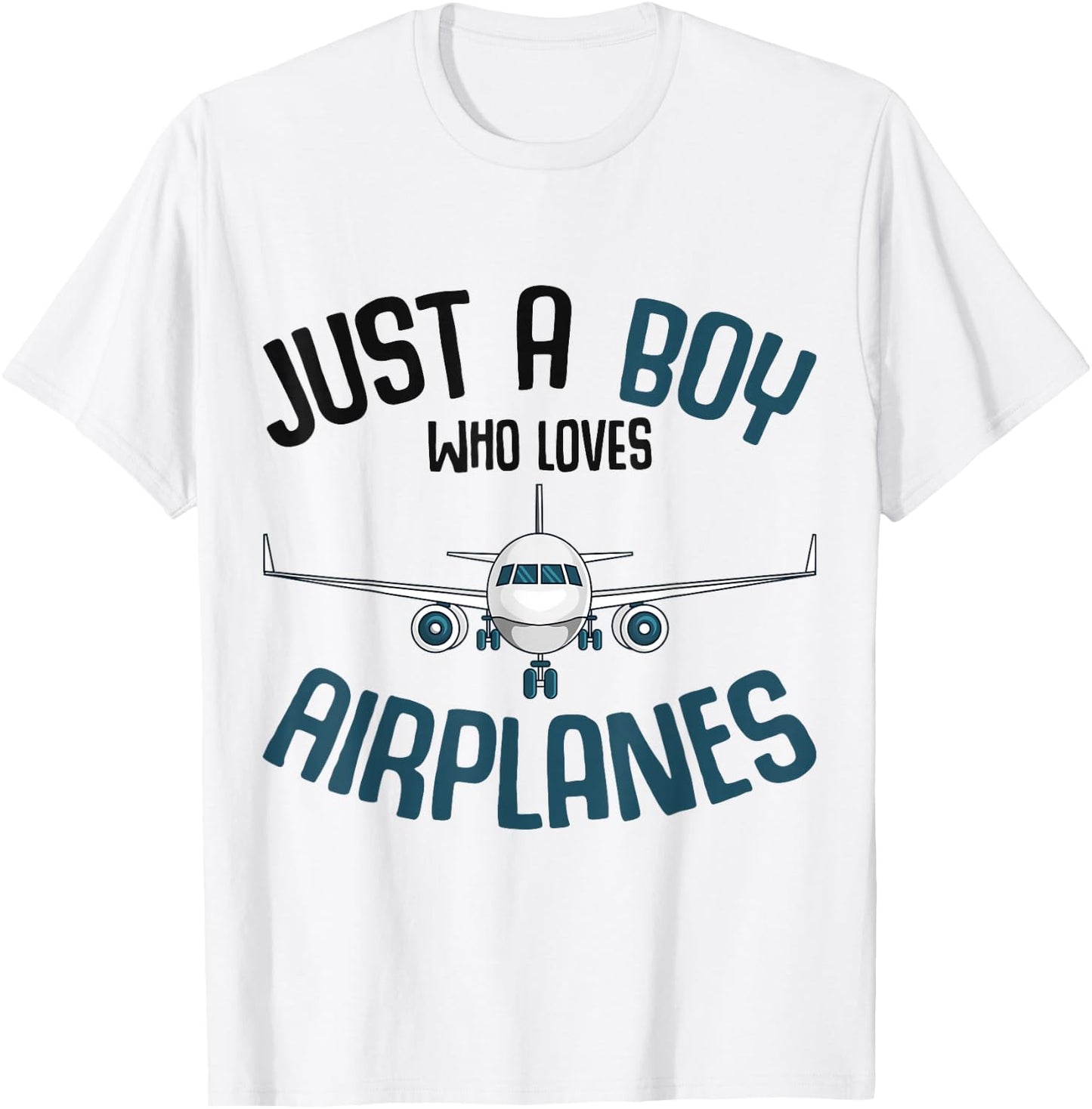 Just a Boy who loves Airplanes Plane Pilot Kids Toddler T-Shirt - T-Shirt | White