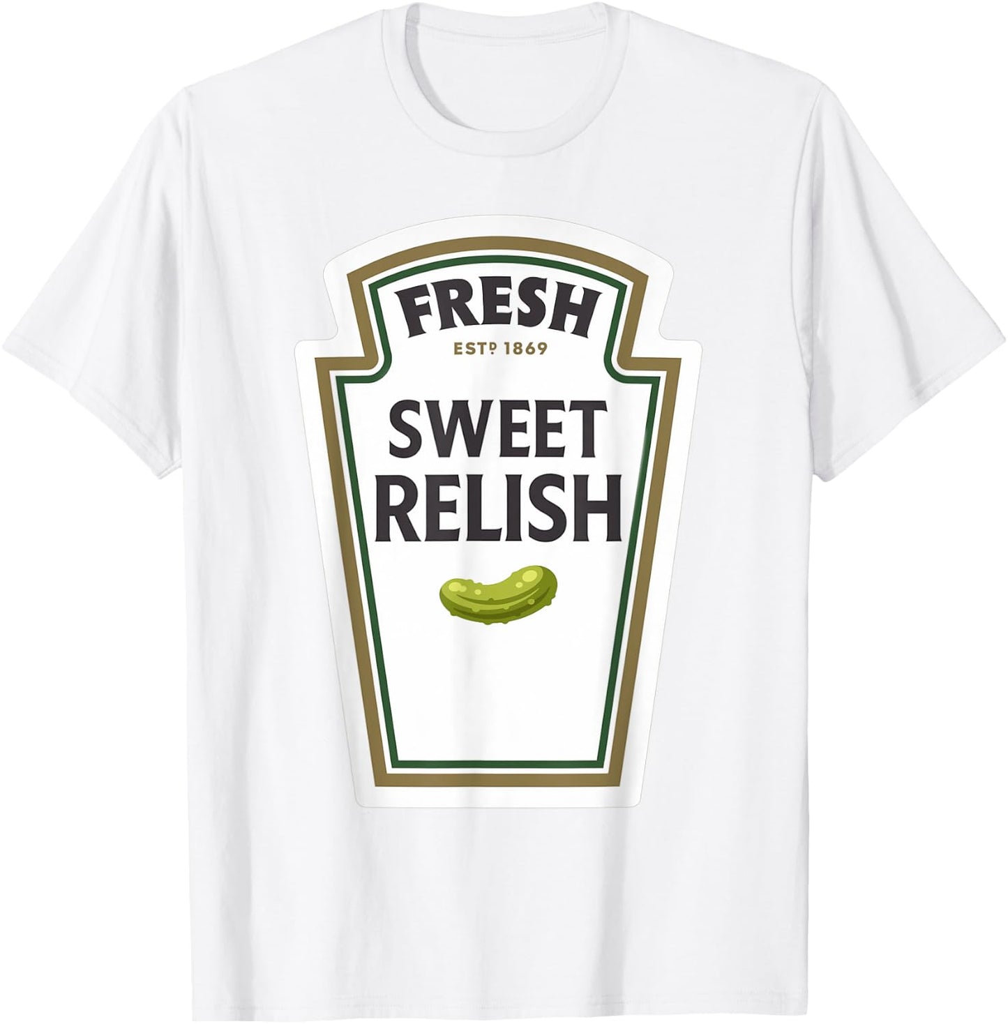 Halloween Matching Costume Fresh Sweet Relish Bottle Label T-Shirt - T-Shirt | White