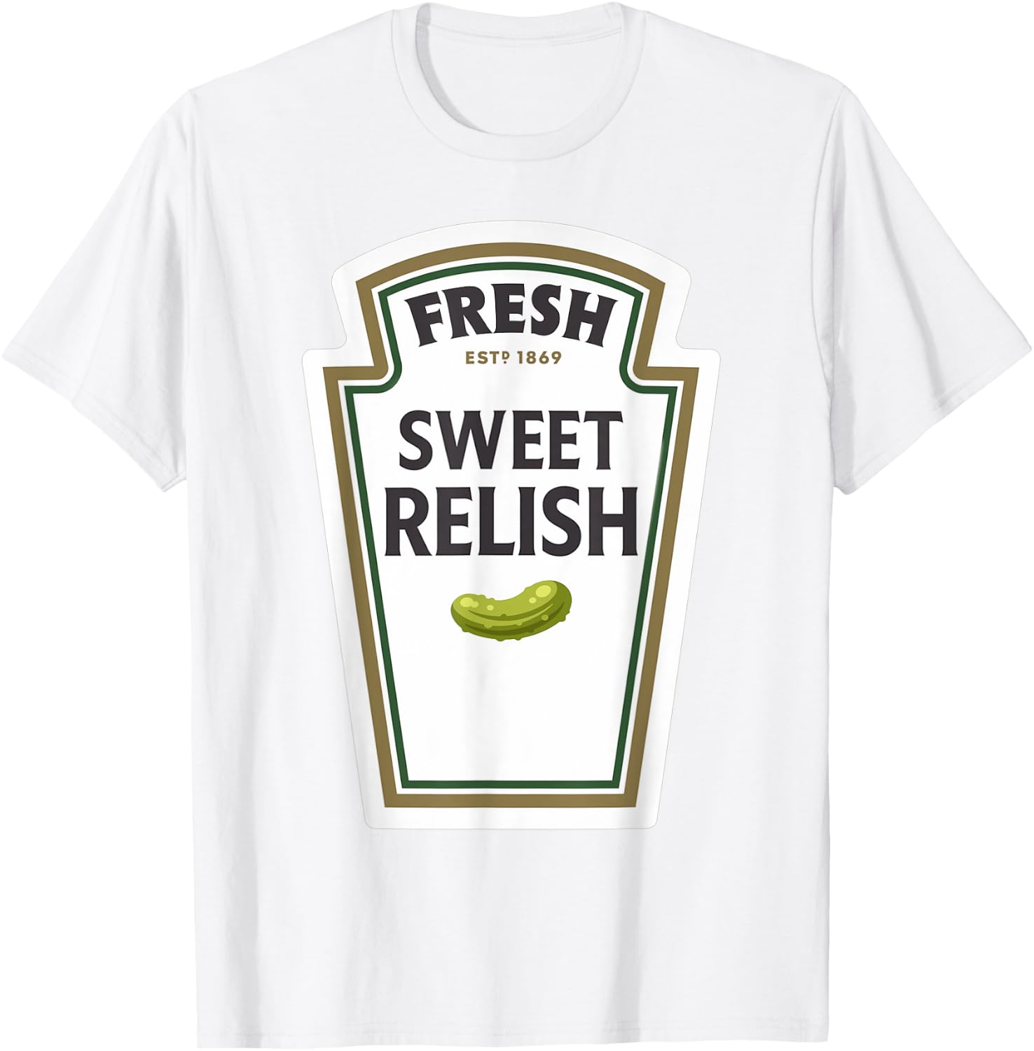 Halloween Matching Costume Fresh Sweet Relish Bottle Label T-Shirt - T-Shirt | White