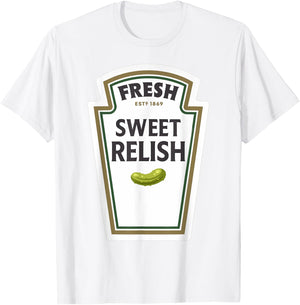 Halloween Matching Costume Fresh Sweet Relish Bottle Label T-Shirt - T-Shirt | White