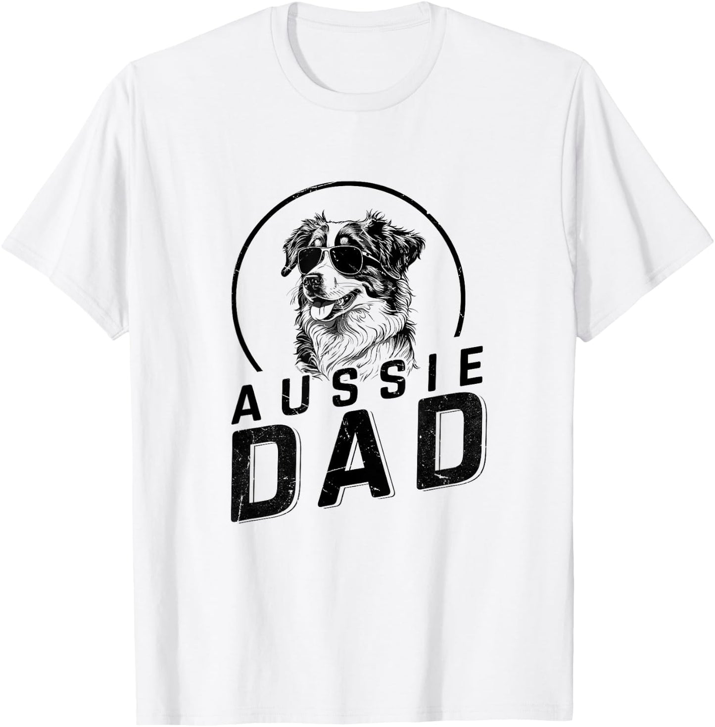 Aussie Dad Dog Owner Gifts Funny Dog Dad Christmas T-Shirt - T-Shirt | White