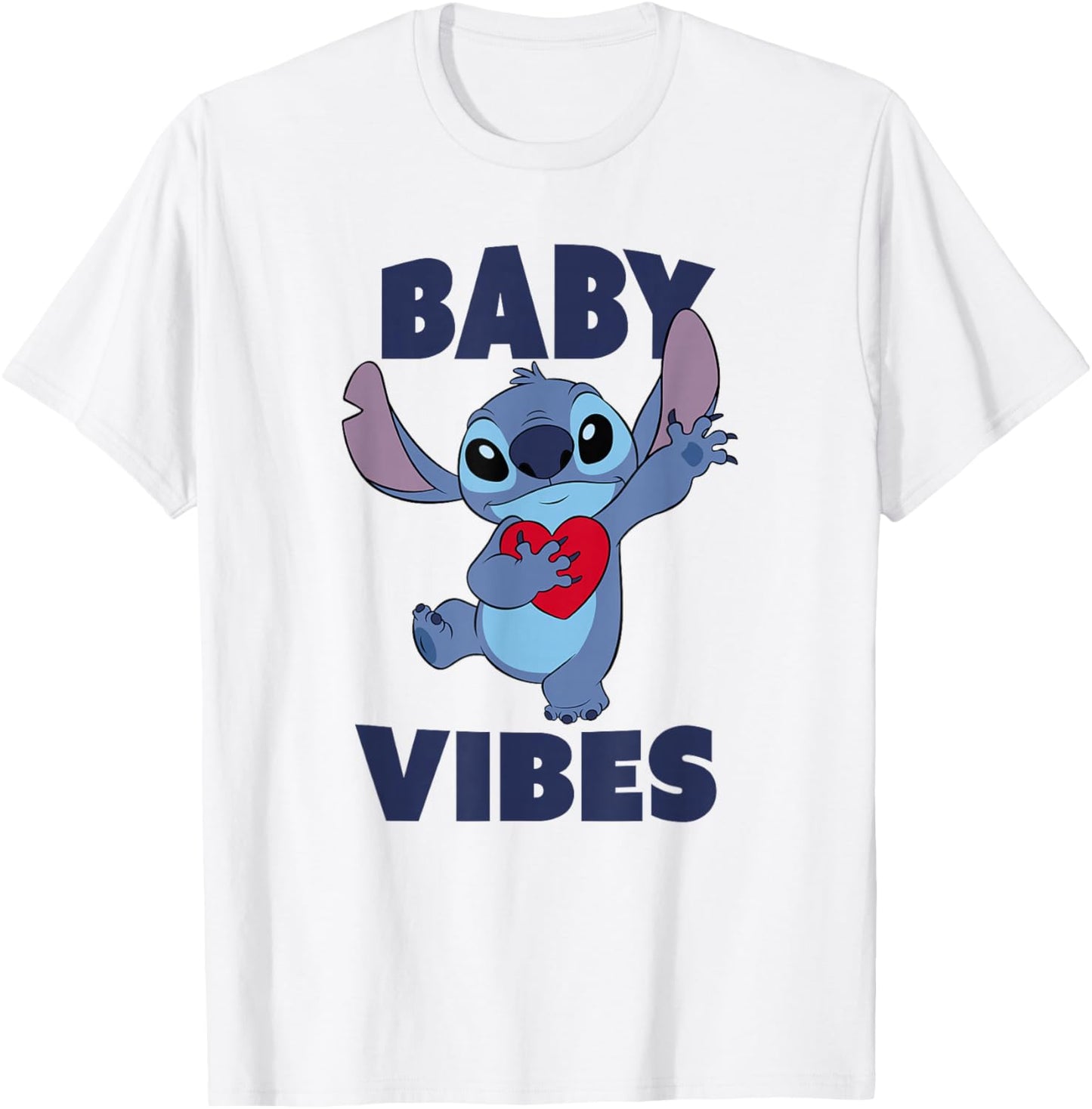 Disney Lilo & Stitch Baby Vibes Big Heart Lovely Portrait T-Shirt - T-Shirt | White