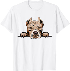 Pit Bull Dog Breed Popping Up Fun Pit Bull Owner T-Shirt - T-Shirt | White