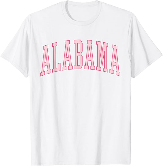 Alabama Cute Pink Preppy T-Shirt - T-Shirt | White