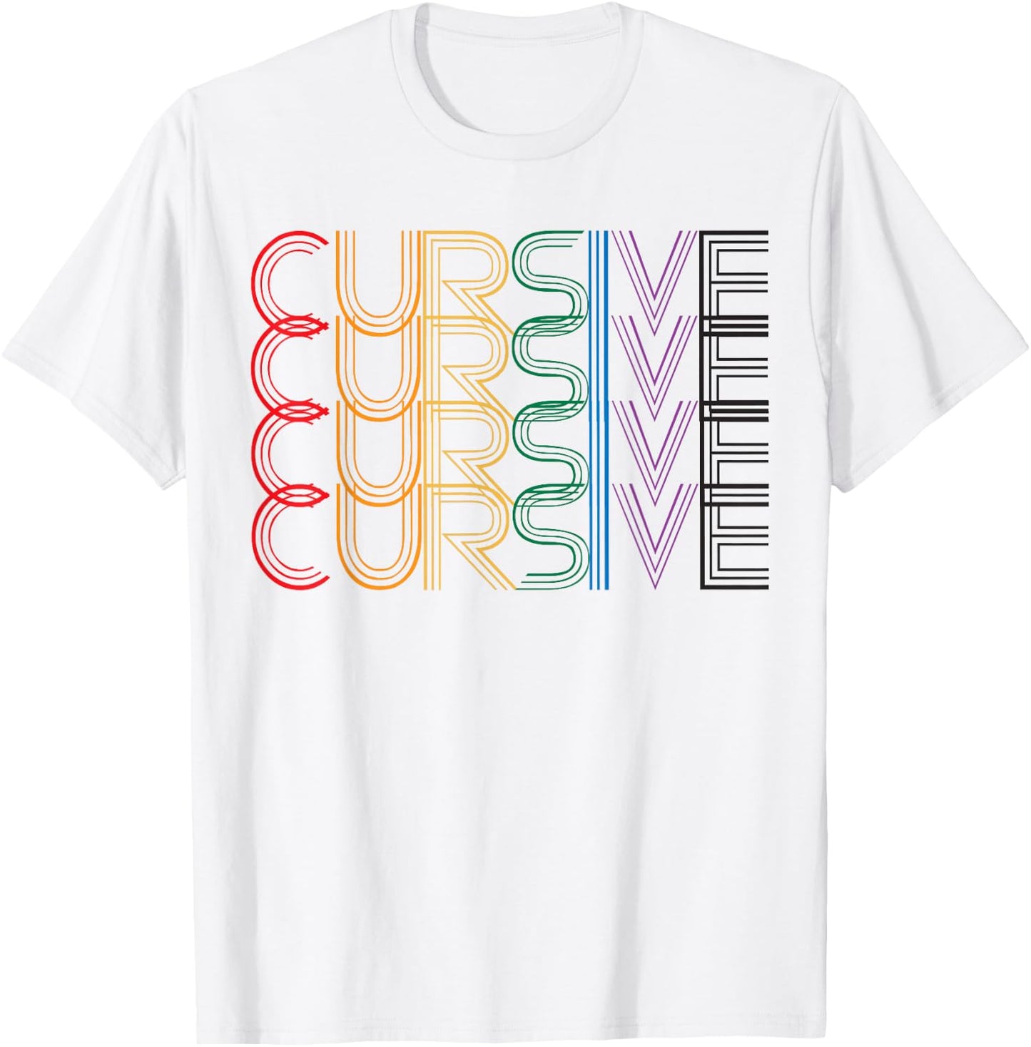 Cursive - Rainbow T-Shirt - T-Shirt | White