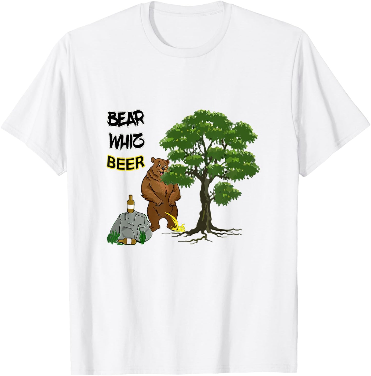 Funny Beer Label Bear Whiz Beer For The Outdoorsman T-Shirt - T-Shirt | White