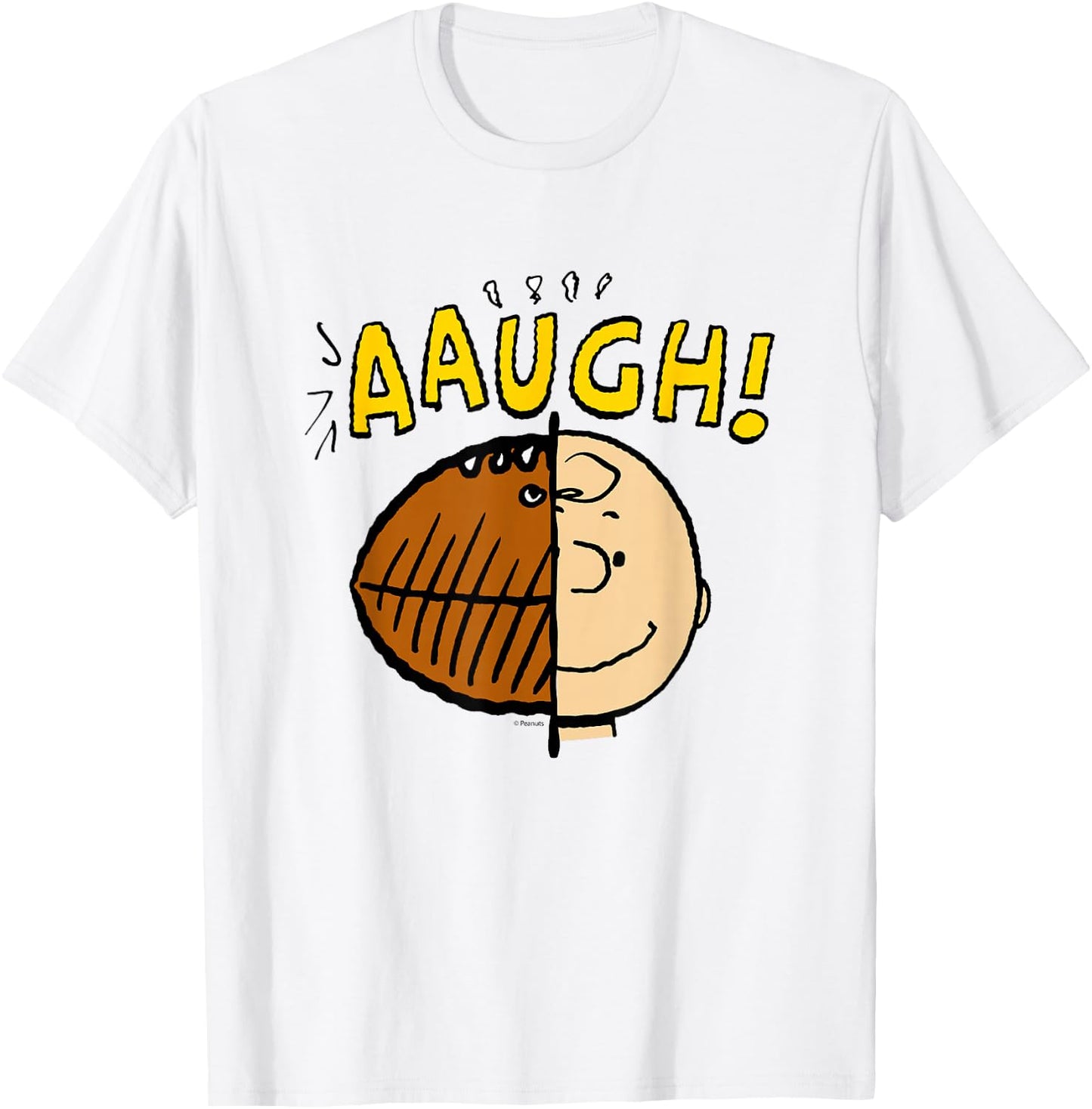 Peanuts - Charlie Brown Half Football Head T-Shirt - T-Shirt | White
