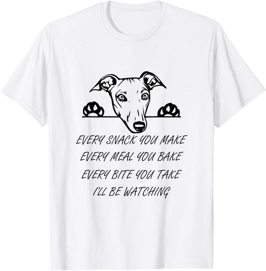 Every Snack You Bake Cute Italian Greyhound Whippet T-Shirt - T-Shirt | White