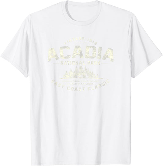 Acadia National Park Vintage T-Shirt - T-Shirt | White
