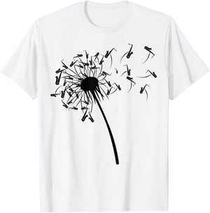 Dandelion Saxophone Shirt for Saxophonist | Saxophone T-Shirt - T-Shirt | White