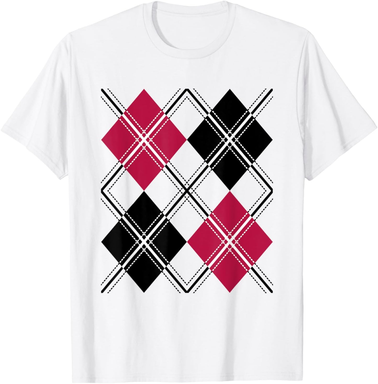 1950s Sock Hop Rockabilly 50s Clothes Rock and Roll Argyle T-Shirt - T-Shirt | White