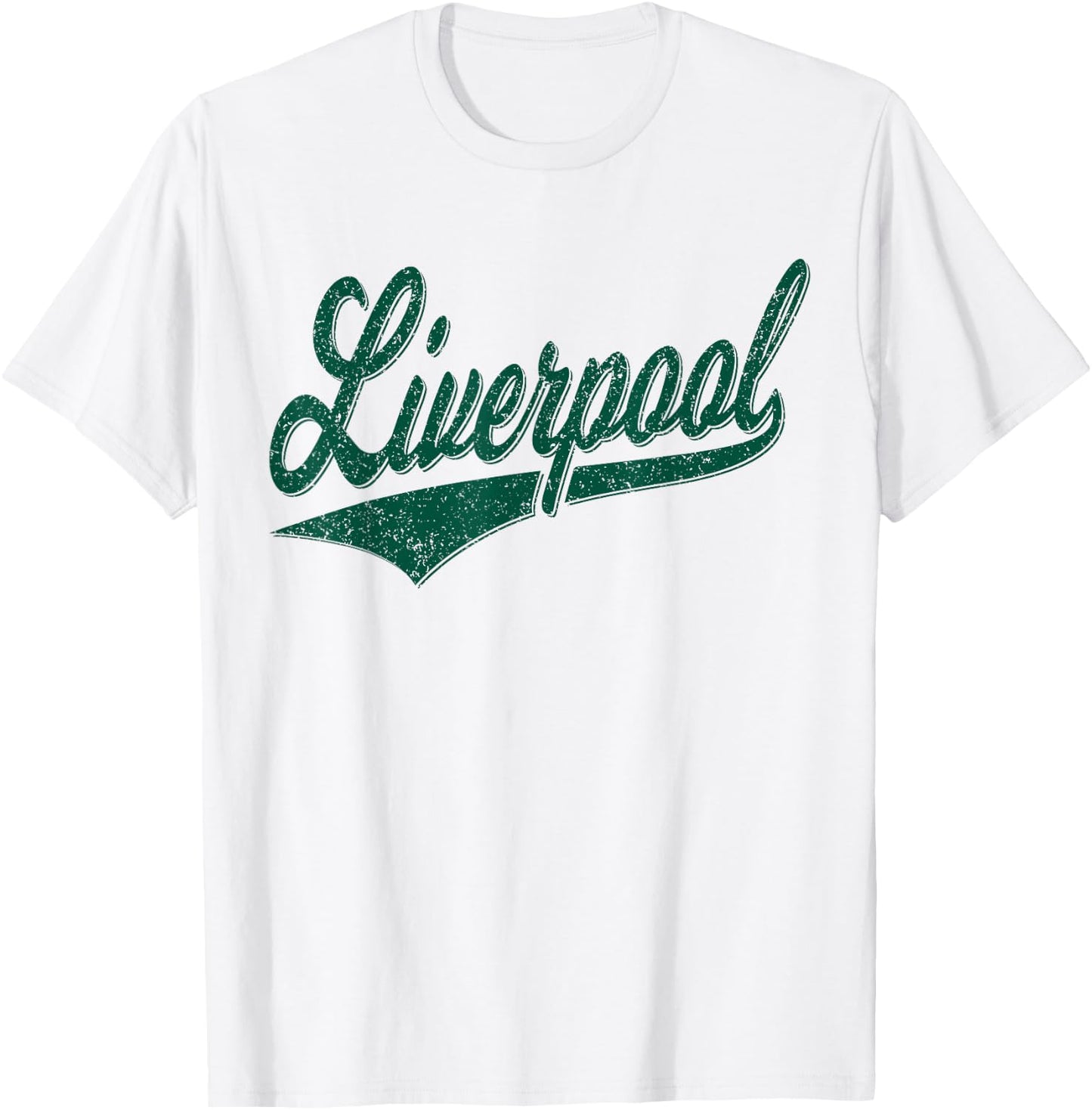 Liverpool England Varsity Script Classic Sport Jersey Style T-Shirt - T-Shirt | White