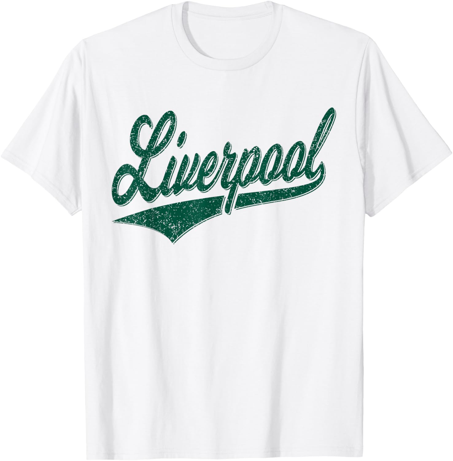 Liverpool England Varsity Script Classic Sport Jersey Style T-Shirt - T-Shirt | White
