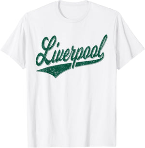 Liverpool England Varsity Script Classic Sport Jersey Style T-Shirt - T-Shirt | White