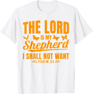 Christian Bible Verse Psalm 23 Butterfly T-Shirt - T-Shirt | White