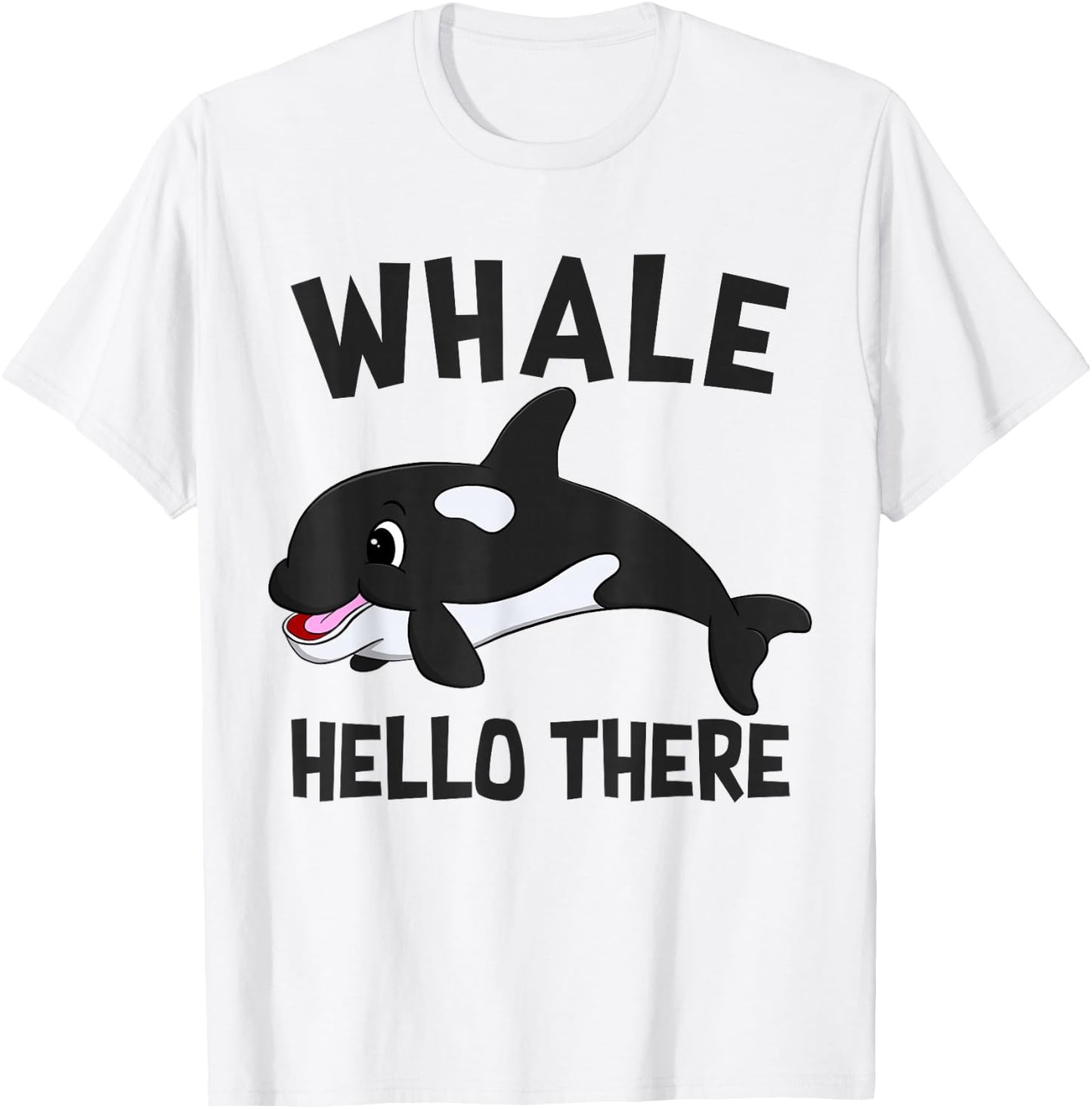 Cute Baby Whale Hello There Funny Orca Lover Gift Girls Boys T-Shirt - T-Shirt | White