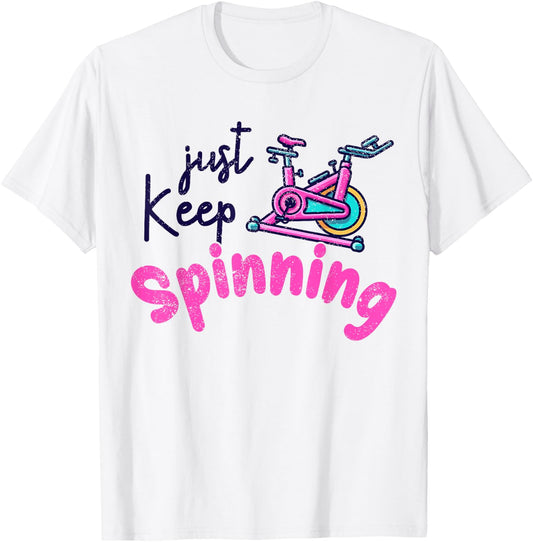 Spinning Class Indoor Rhythmic Cycling Spin Bike Workout T-Shirt - T-Shirt | White