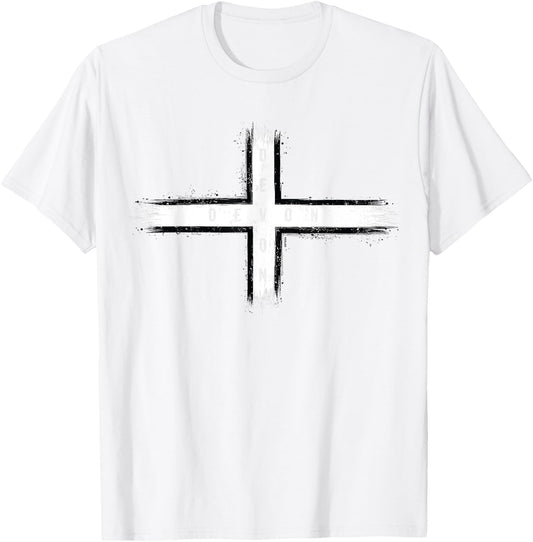 Vintage Devon Flag for Proud Devonian from Devon England T-Shirt - T-Shirt | White