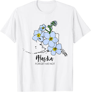 Alaska Forget-Me-Not Flower T-Shirt - T-Shirt | White