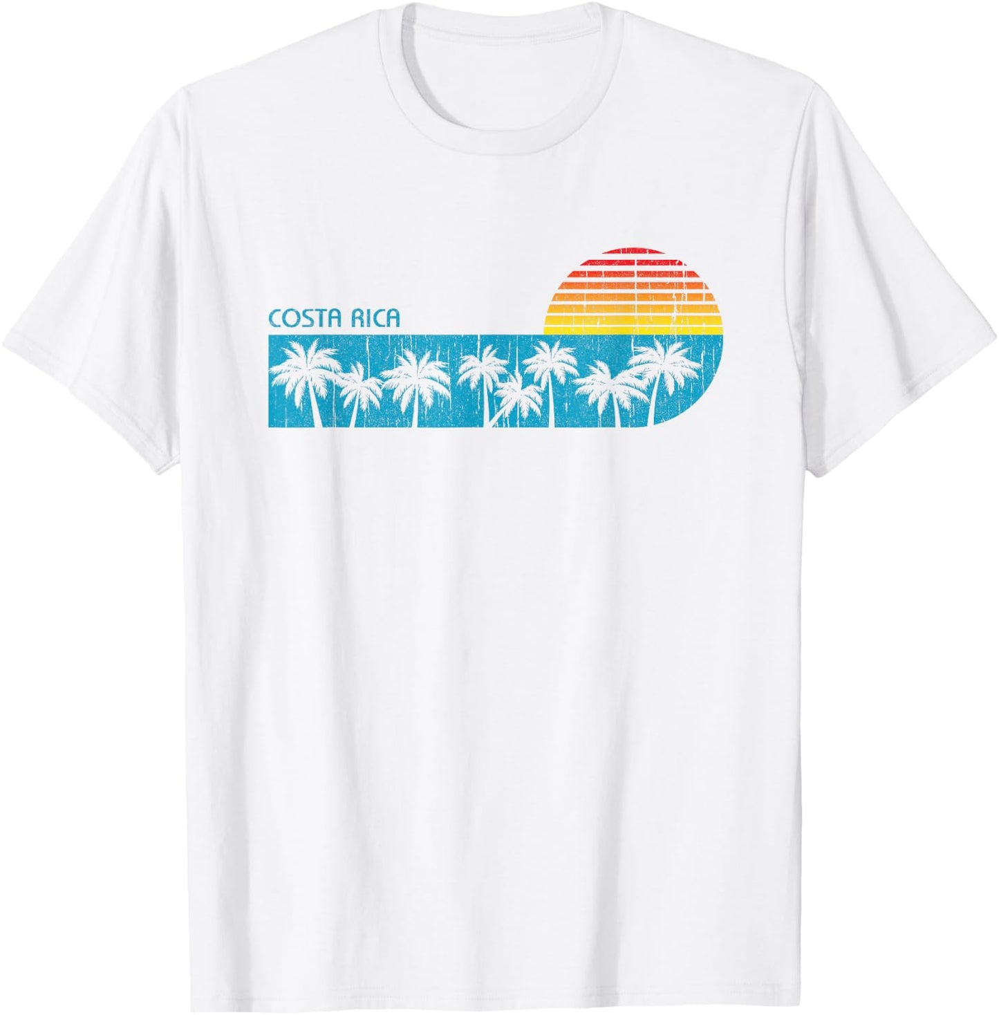 Costa Rica Vacation Palm Tree Retro Throwback Souvenir T-Shirt - T-Shirt | White