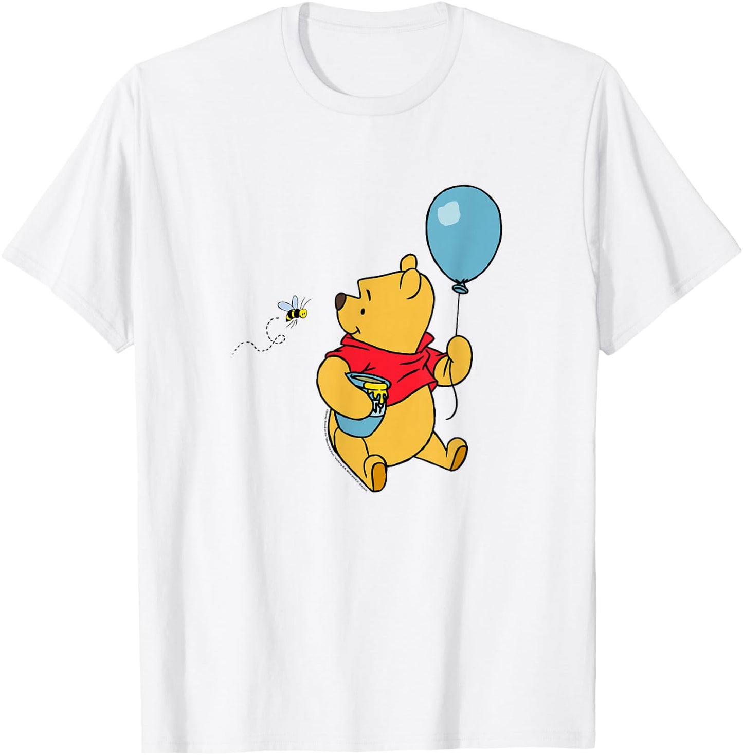 Disney Winnie The Pooh with Balloon & Honey Smiling at Bee T-Shirt - T-Shirt | White