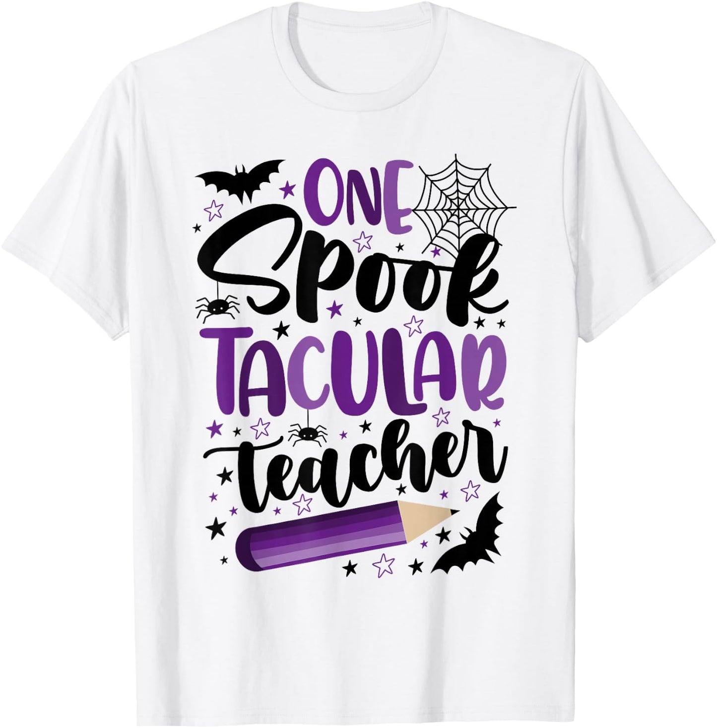 One Spooktacular Teacher Funny Halloween Teacher Classroom T-Shirt - T-Shirt | White