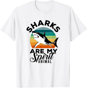 Sharks Are My Spirit Animal Shark Lover T-Shirt - T-Shirt | White