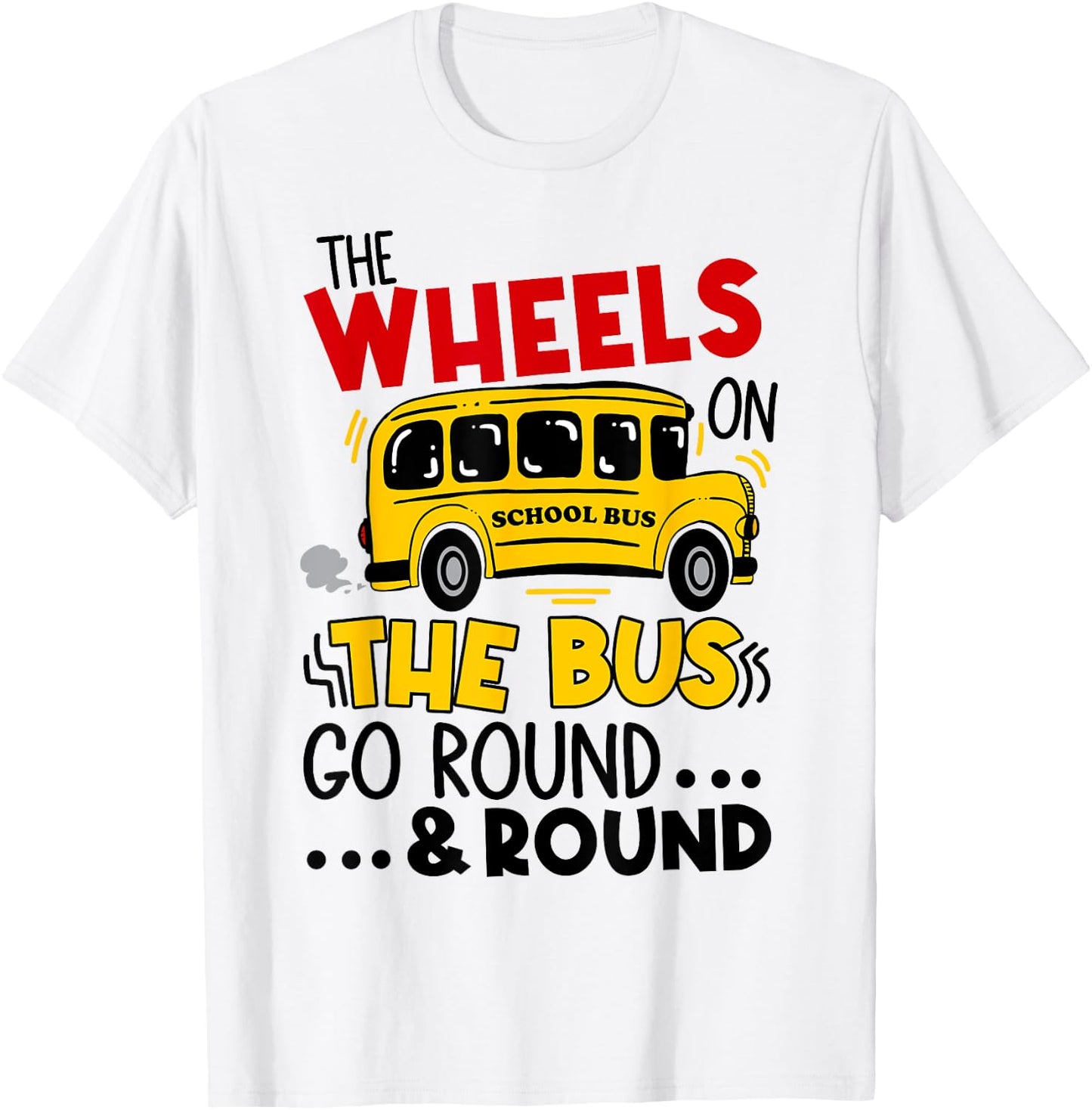 Back To School Funny The WHEELS On The BUS Toddler Kids Boys T-Shirt - T-Shirt | White