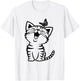 Funny Cat And Butterfly T-Shirt - T-Shirt | White