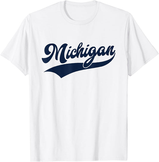 Graphic Apparel Co. - Michigan Retro Classic - Kids - White - Short Sleeve - Small T-Shirt - T-Shirt | White