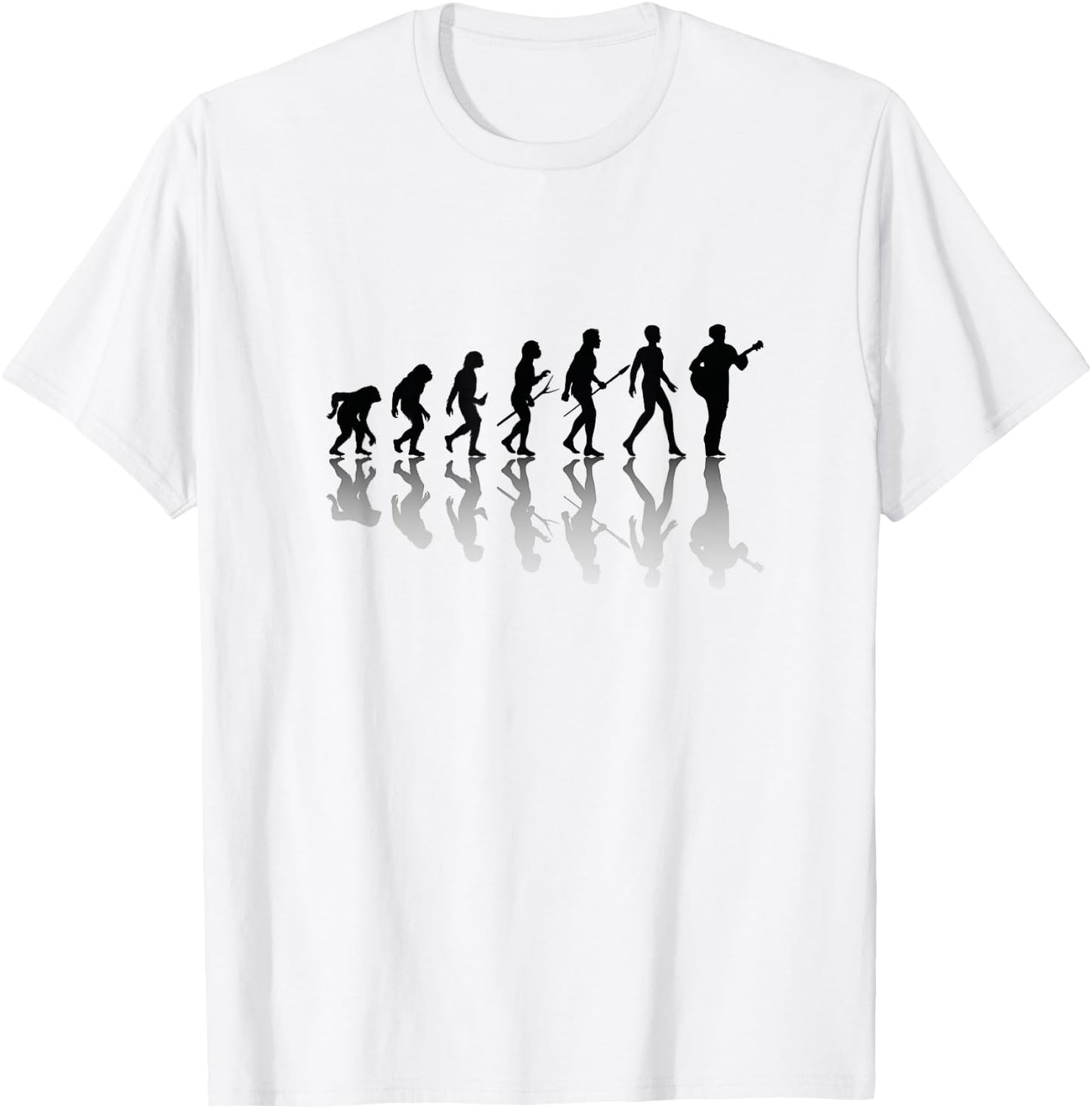 Funny Guitarist And Guitar Lover Man human Evolution Stages T-Shirt - T-Shirt | White