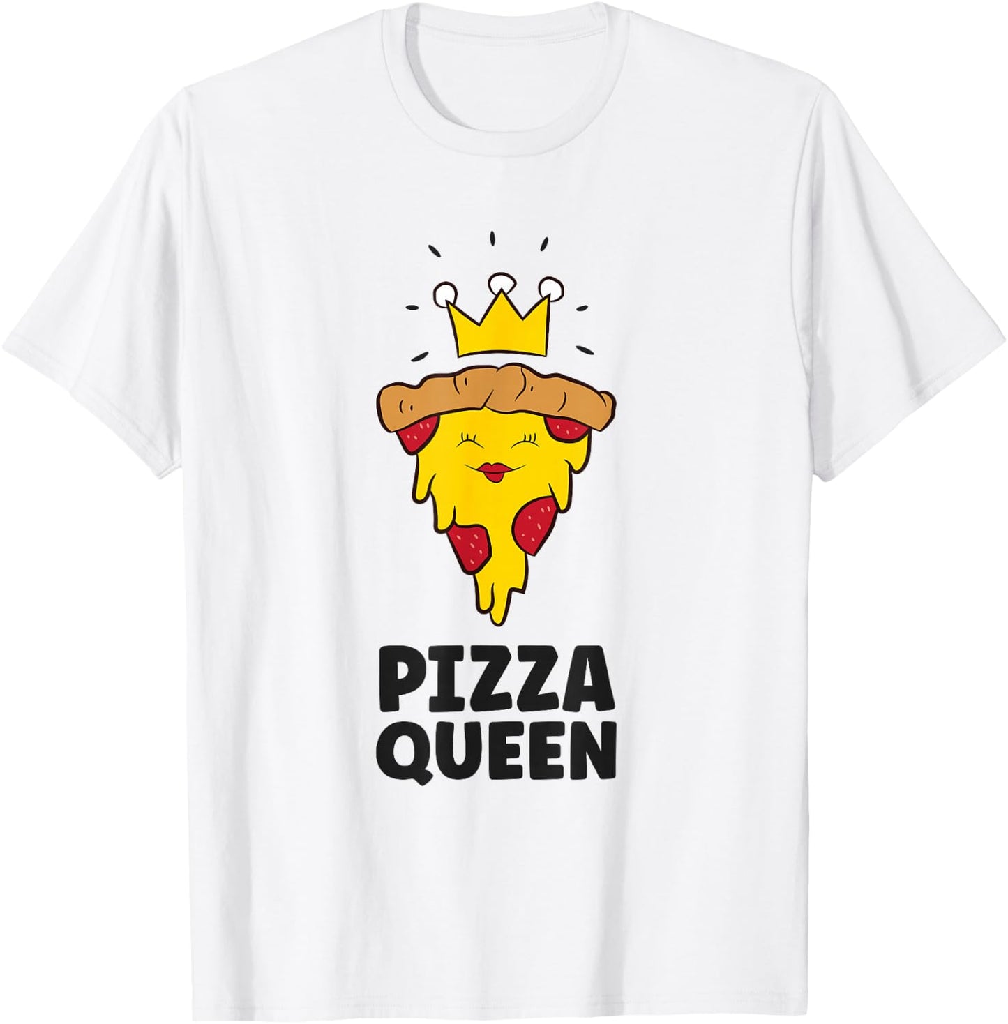 Pizza Queen Funny Pizza T-Shirt - T-Shirt | White
