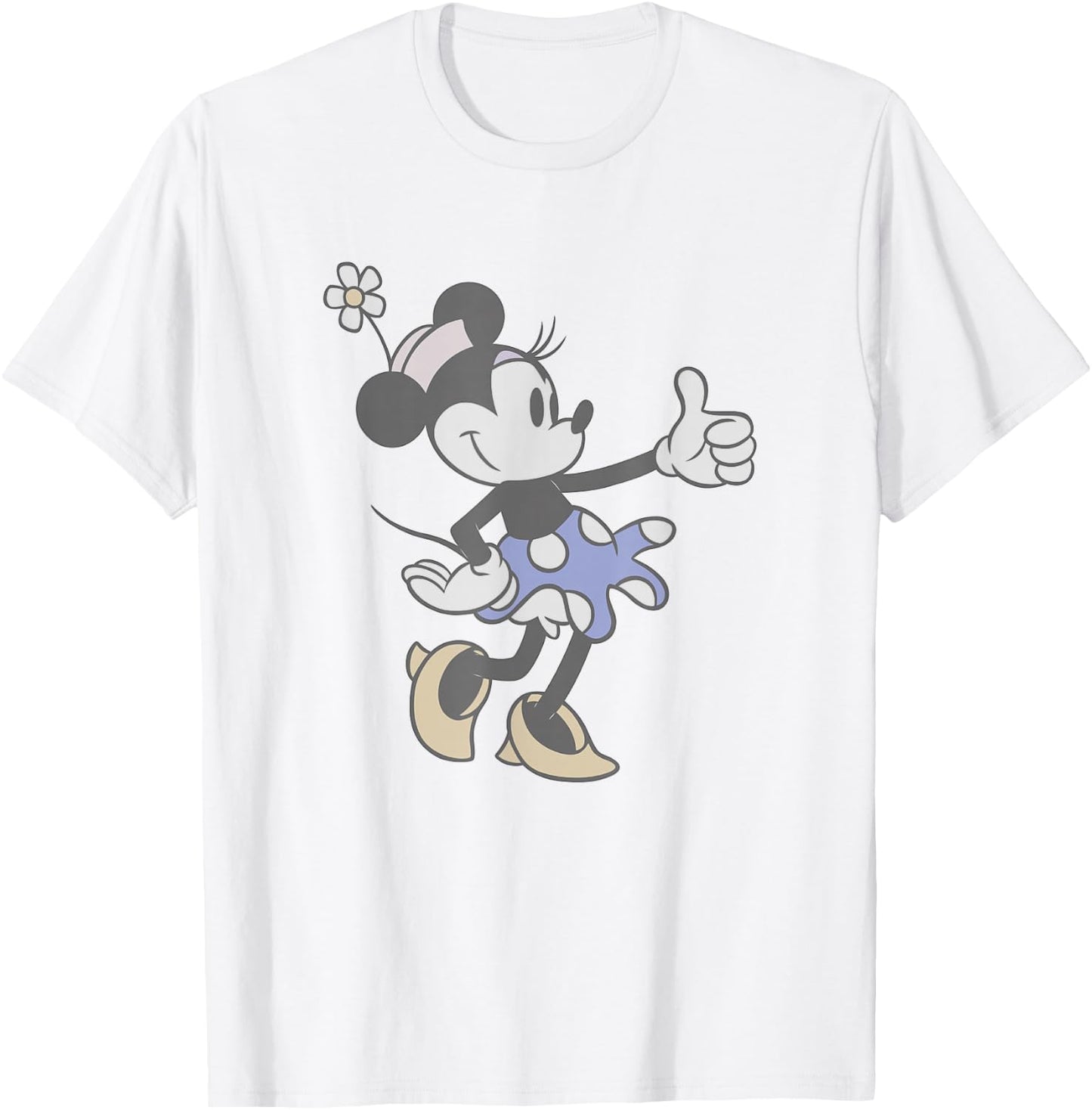Disney Minnie Mouse Retro Thumbs Up Classic Wink Portrait T-Shirt - T-Shirt | White