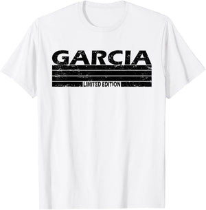 Garcia Surname Limited Edition Retro Vintage Style Sunset T-Shirt - T-Shirt | White